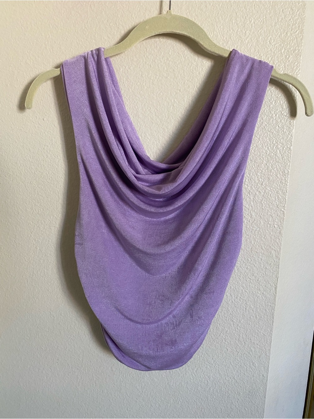 Lilac Draped Cowl Neck Top